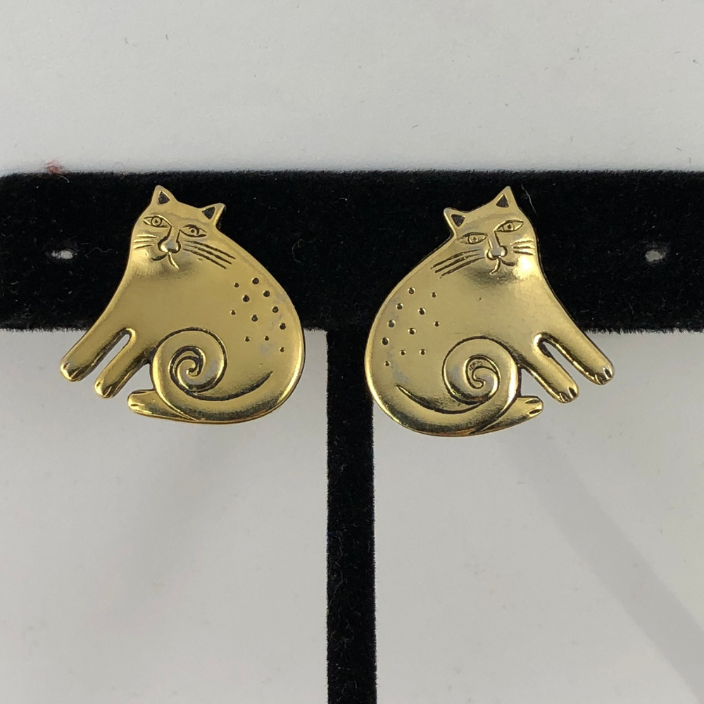 Vintage Laurel Burch KESHIRE CATS Pierced Earring